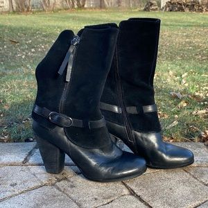 Kensie Hunter Taupe Suede Boots - Black